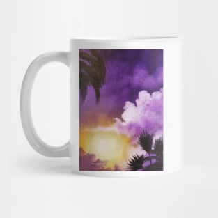 Purple Sunset, Lavender Sunset, Lilac Beach, Purple Beach, Palm Trees on beach, purple sky, lavendar sky Mug